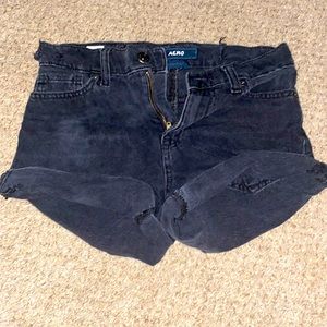 Aeropostale High Rise Black Jean Shorts